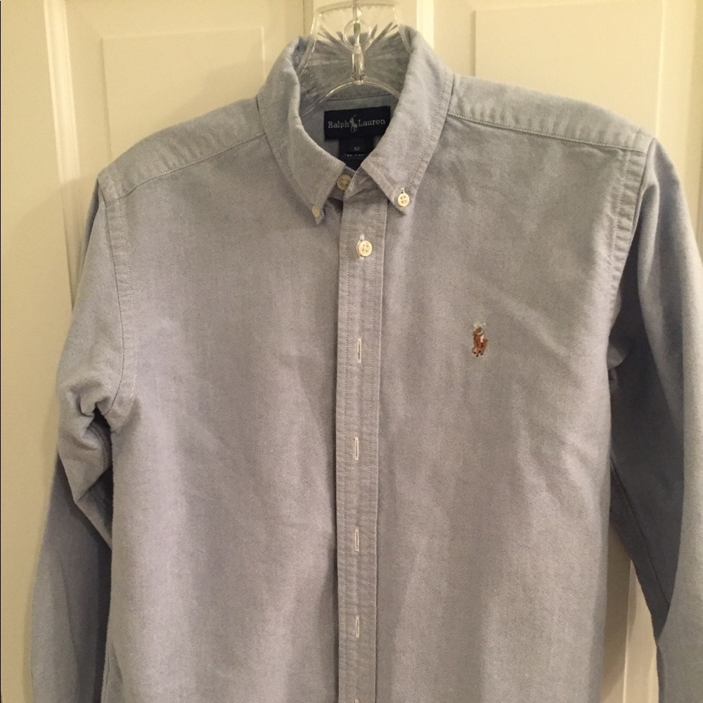 Boys Size 12 Ralph Lauren Button down shirt blue